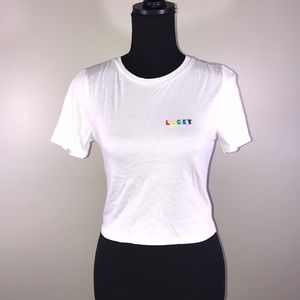 NWT white crop top